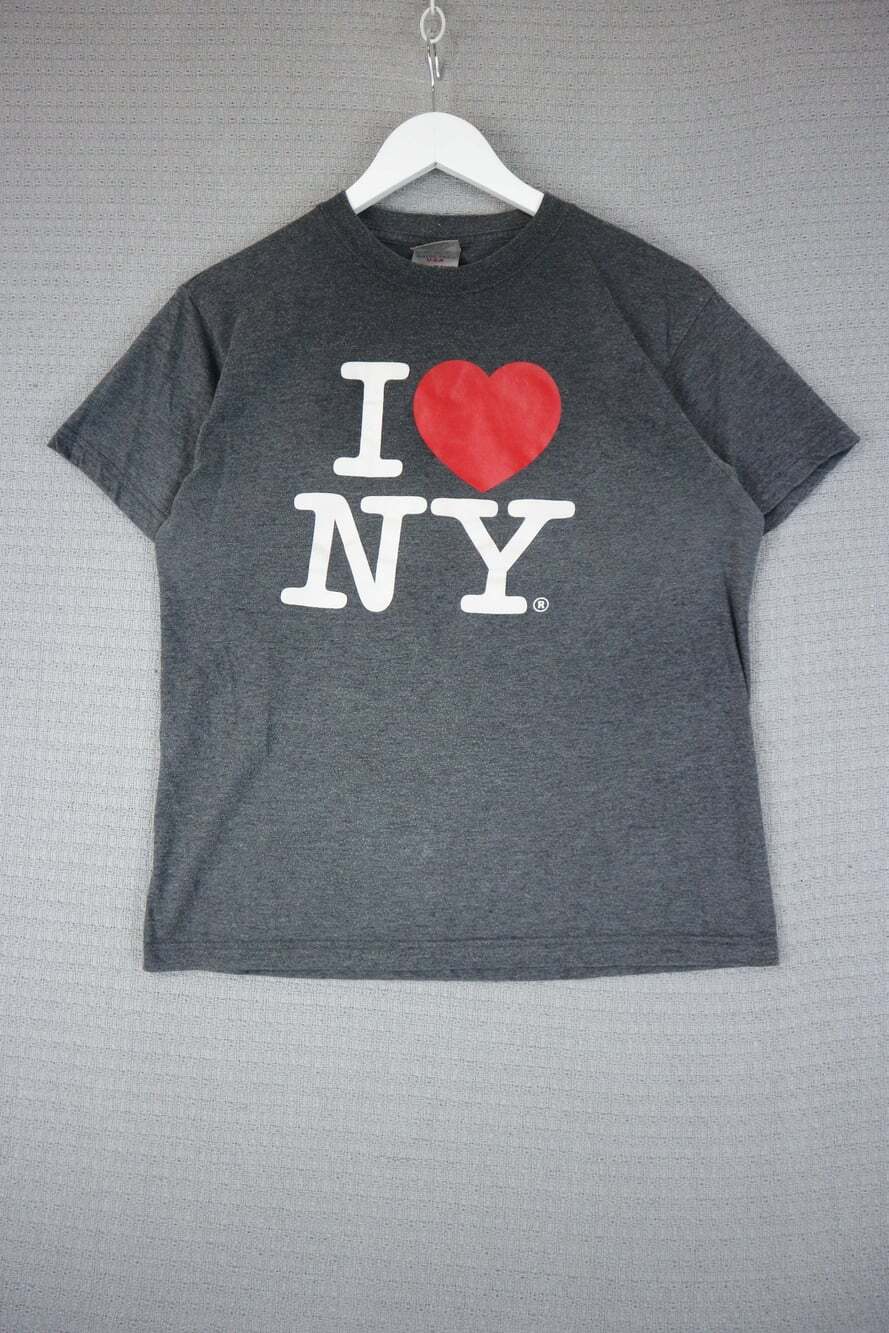 I love NY Grey Graphic Tee Small Vintage Y2K
